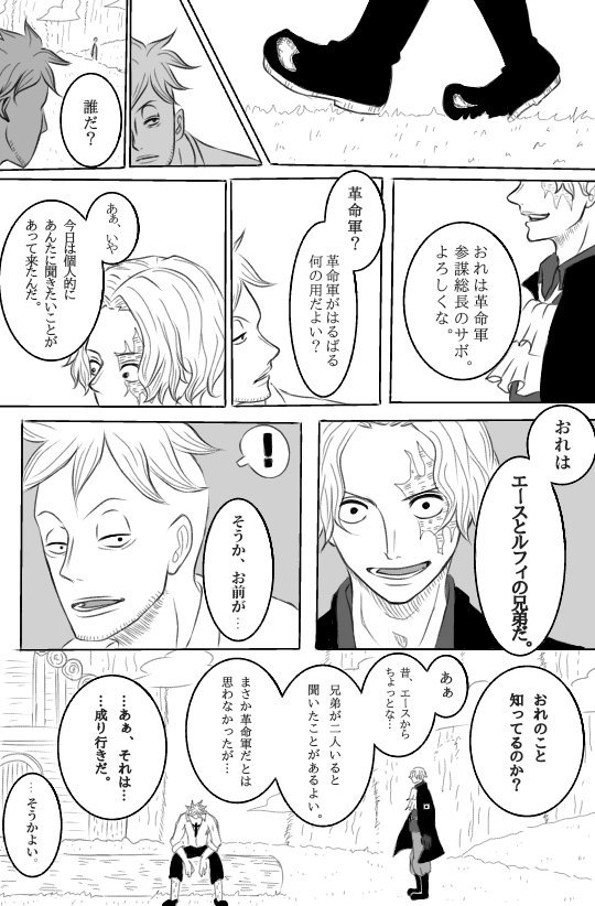 ねこぐるみ 現在低浮上 マルコとサボの漫画 エースの最期の言葉をサボにも知ってほしかっただけ T Co Dk9fk81bkd Twitter