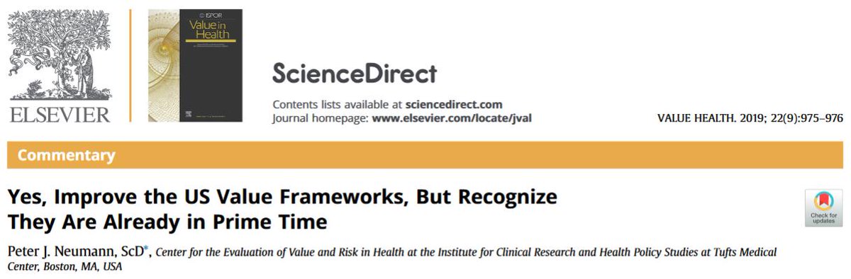 ISPORJournals's tweet photo. This commentary by @PeterNeumann11 acknowledges the report by DuBois and Westrich from @npcnow in this issue makes valuable points, but argues we should challenge the idea that none of the value frameworks is ready for prime time. https://t.co/b7yBtkv4k0. #HEOR #valueframeworks https://t.co/qi0fgbU94W
