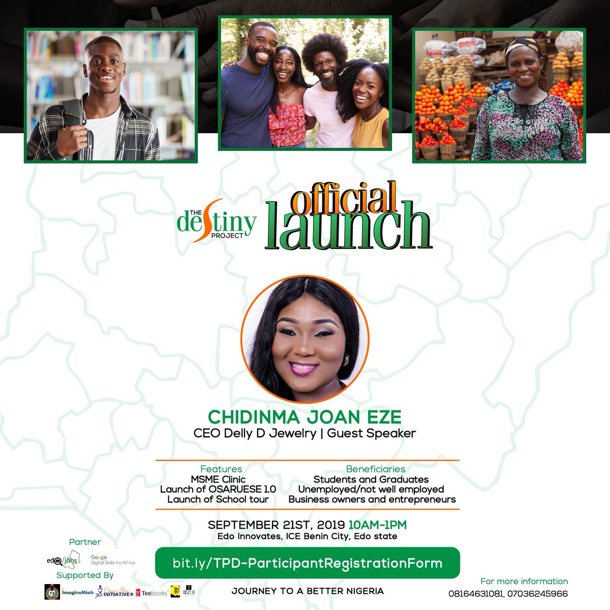 iam_kingmiah's tweet photo. Meet our Guest Speaker.
Chidinma Joan Eze is a Serial Entrepreneur who understands what it means to start from nothing to a business worth millions.
She will be sharing insights on how MSMEs can be part of the journey to a better Nigeria.
#thesdestinyproject #personalcds https://t.co/Uz6kfAdfNH