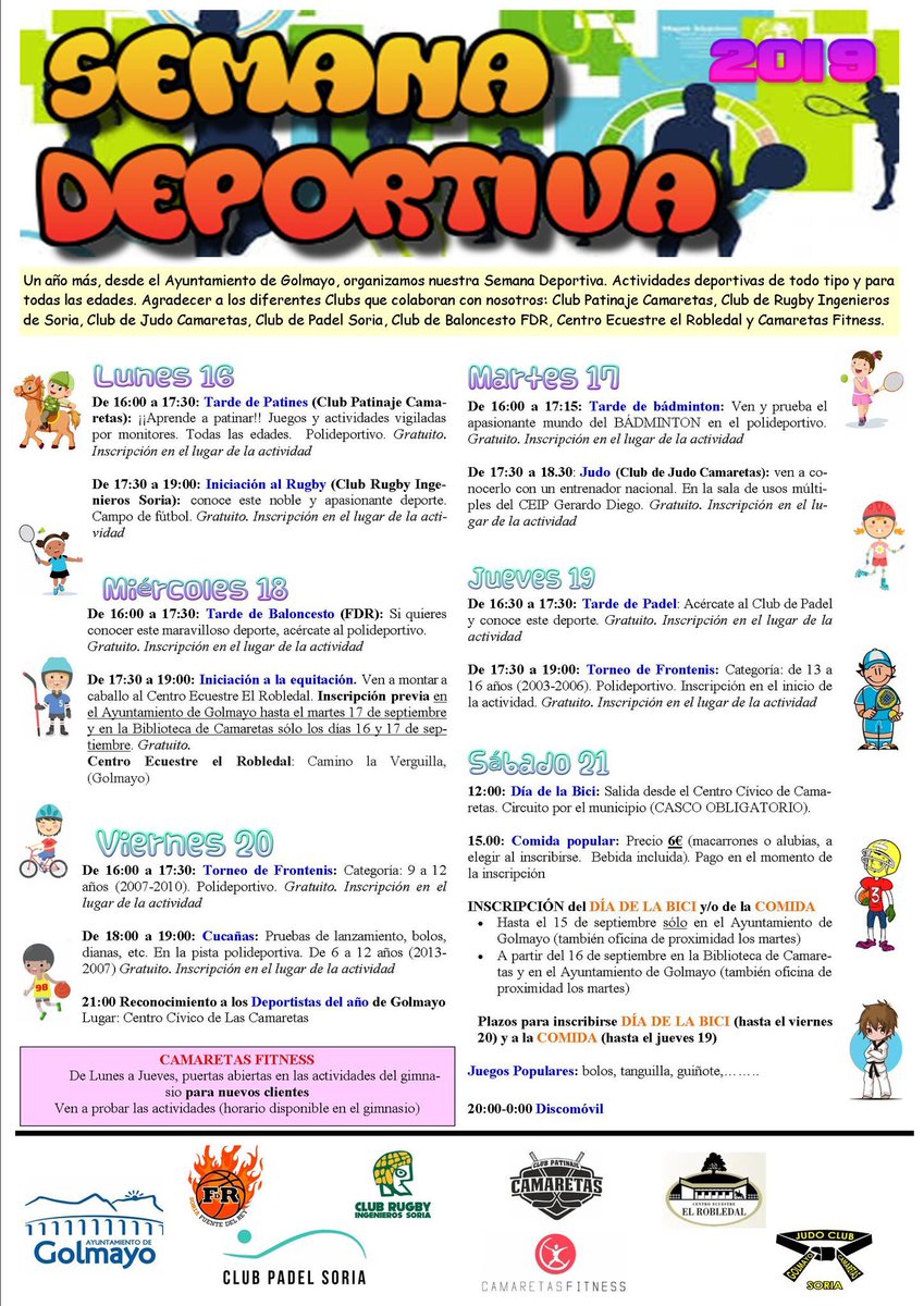 Os recordamos a todos que esta tarde de 17:30 a 19 estaremos en el campo de fútbol de Camaretas dando a conocer el rugby, dentro de la Semana Deportiva que organiza el Ayuntamiento De Golmayo, en la que promocionamos nuestra escuela <a href="/portaltrebia/">Trebia Inmobiliaria Ética</a> de rugby. 

No faltéis