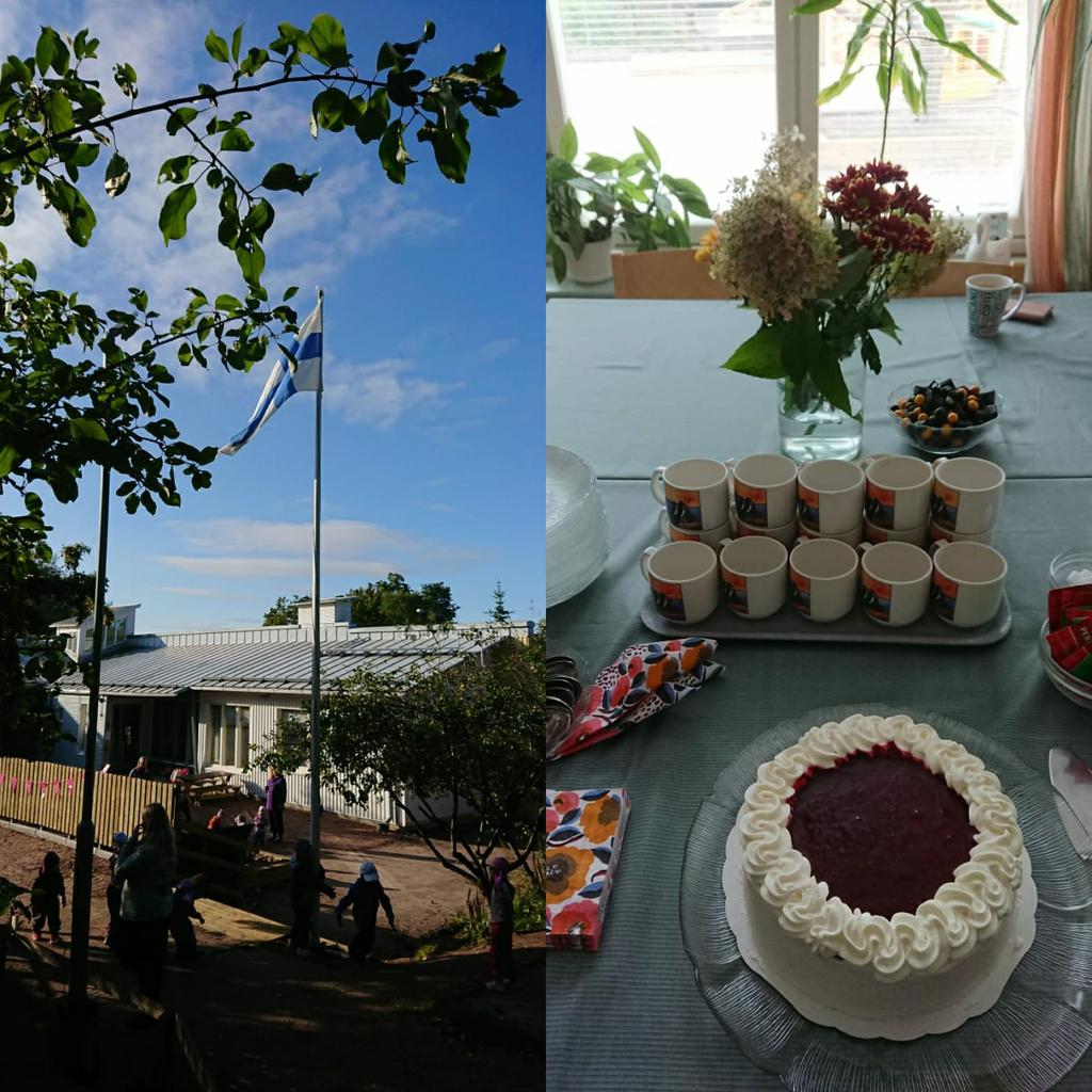 Tänään juhlitaan 20v Haltian päiväkotia. Lipunnosto aloitti juhlan ja lastenkonsertti Pellekaija Pumin tahdein edessä. Kiitos lämpimästä tunnelmasta ja muistojen jakamisesta juhlavieraille!