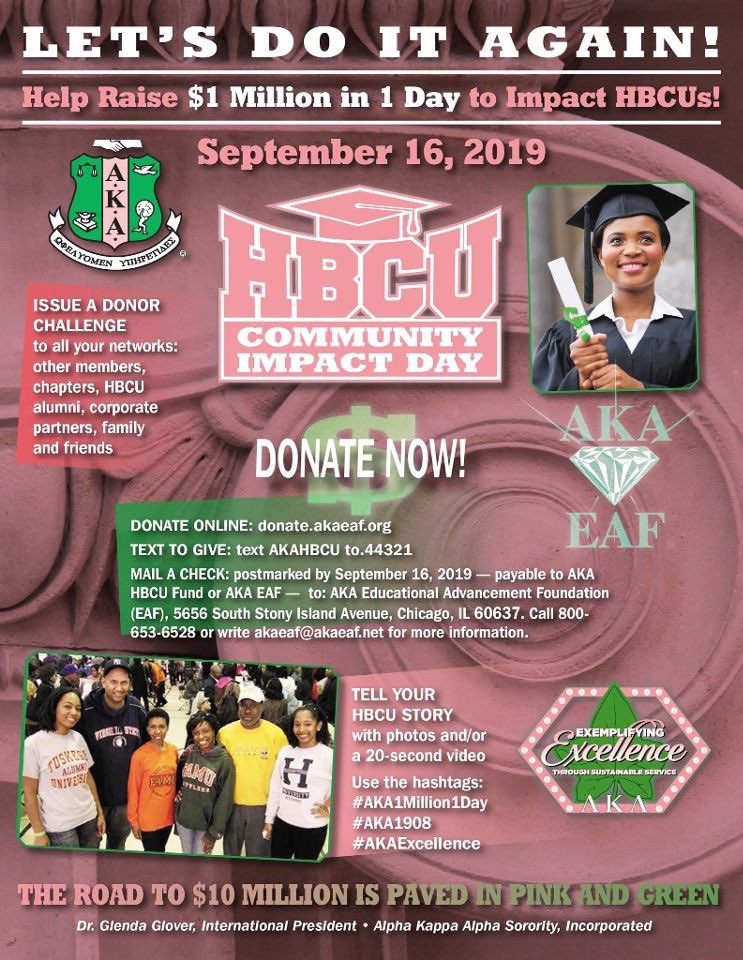 AKALIO1908's tweet photo. LIO is doing their part in support of HBCUs! Join us today by donating to help us meet our goal! Thank You! ππ#HBCUweek #AKA1908 #AKALIO https://t.co/x5rv6uOFmc