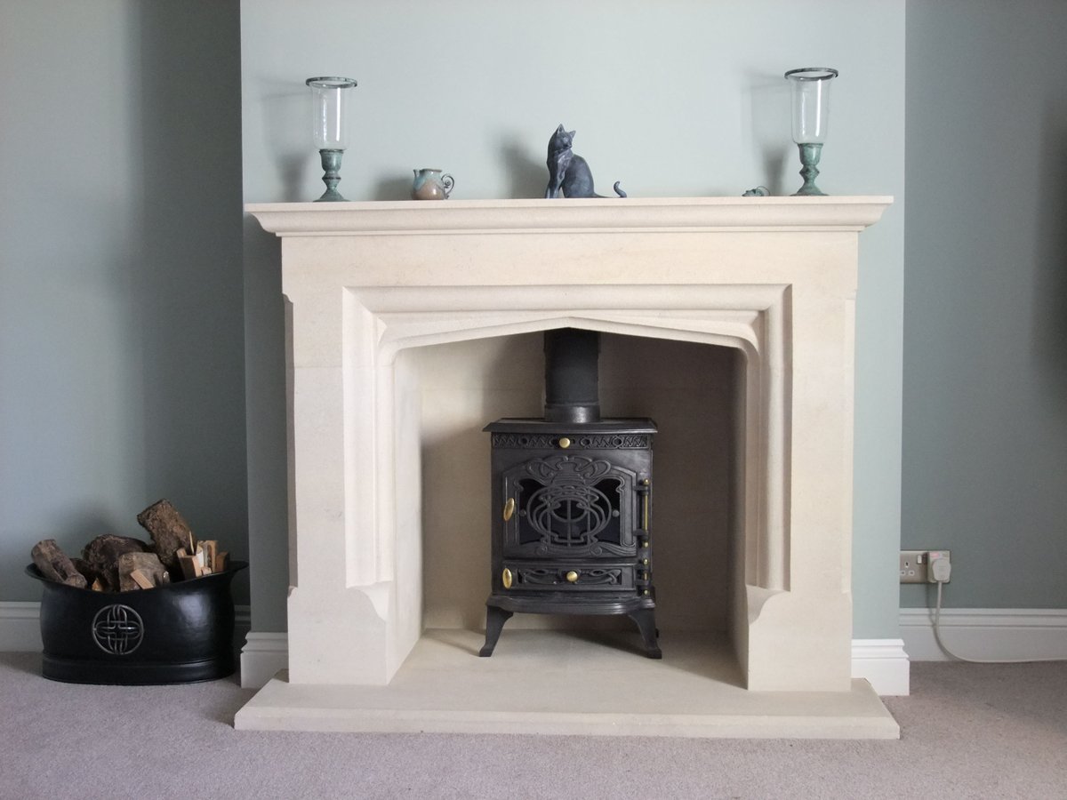 Another beautiful hand carved fire surround created by Oliver Coe @coestoneltd #winter_is_coming #stonefireplace