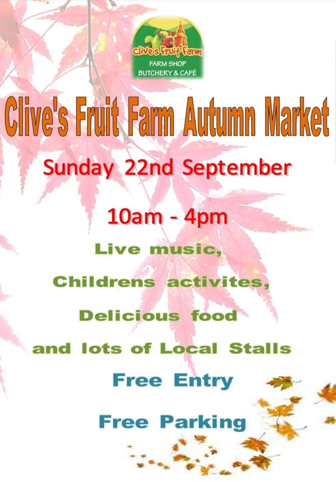 We are looking forward to being at this year's Autumn Market at Clive's! Come along to meet us &amp; other local producers!  <a href="/ClivesFruitFarm/">Clive's Fruit Farm</a> #Local #Ale #Brewery