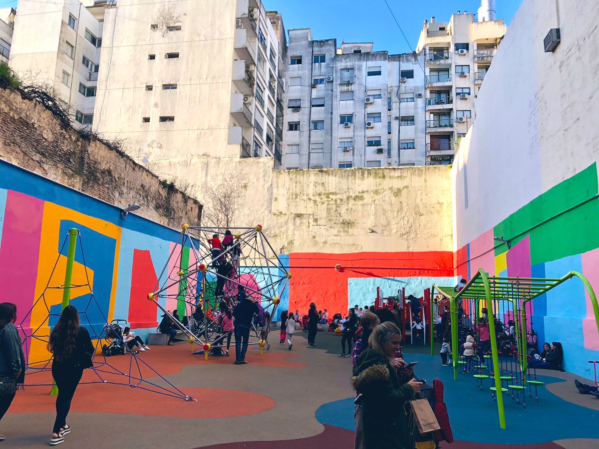 An urban oasis for kids in Buenos Aires - a vacant space between buildings in the city center that now bustles with activity #urbanchildhood #citiesforall
