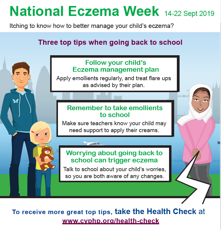 cyphplondon's tweet photo. It's also #NationalEczemaWeek!
#CYPHP will also be sharing top tips about managing your childโs #Eczema.
#MotivationMonday
@eczemasociety @EczemaOutreach @HWSouthwark @HWLambeth https://t.co/leHJiL9MCB