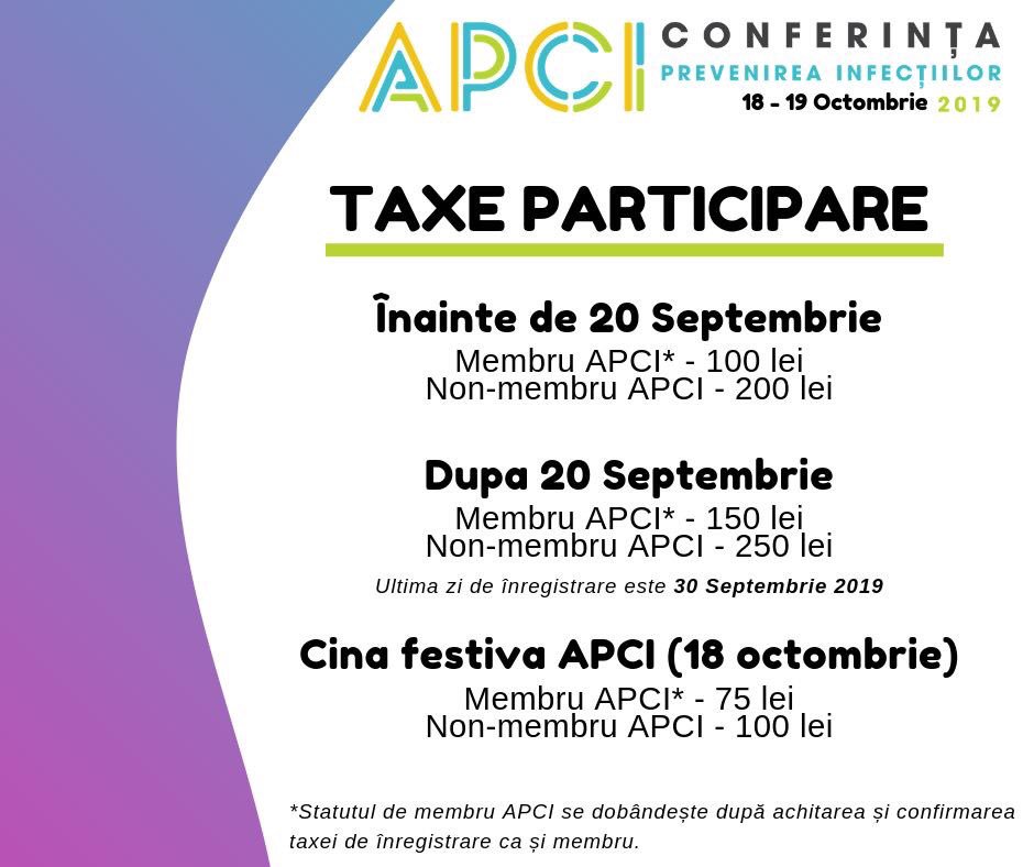 Intrăm în ultima săptămână a înscrierilor cu taxa redusă la Conferința #APCI2019 
Beneficiază de reducere până pe 20 Septembrie 2019
😊 Înscriere membrii APCI 
➡️ forms.angvlar.com/app/form?id=17… ⬅️
😐 Înscrierea NON-membrii APCI 
➡️ forms.angvlar.com/app/form?id=18… 
apci.ro/conferinta-apci