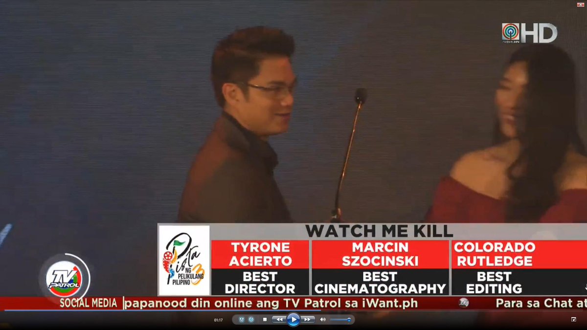 WMKmovie's tweet photo. TV PAtrol ABS-CBN NEWS
WATCH ME KILL PPP2019 AWARDS
BEST DIRECTOR BEST CINEMATOGRAPHER BEST EDITING
#WatchMeKill #PPP2019 #PasasalamatWMK https://t.co/GyOhqfrAQA