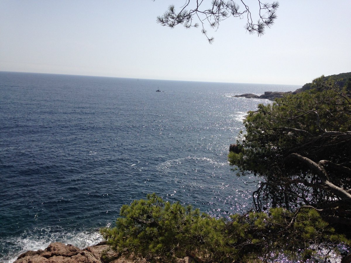 polsa95's tweet photo. Sensacional itinerari a peu de Llafranc a Tamariu (i cala pedrosa), amb @elfarao66 i @mtarjueloh, amb final al far de Sant Sebastià. Un dilluns així, sí. https://t.co/kNN8bW5j0t