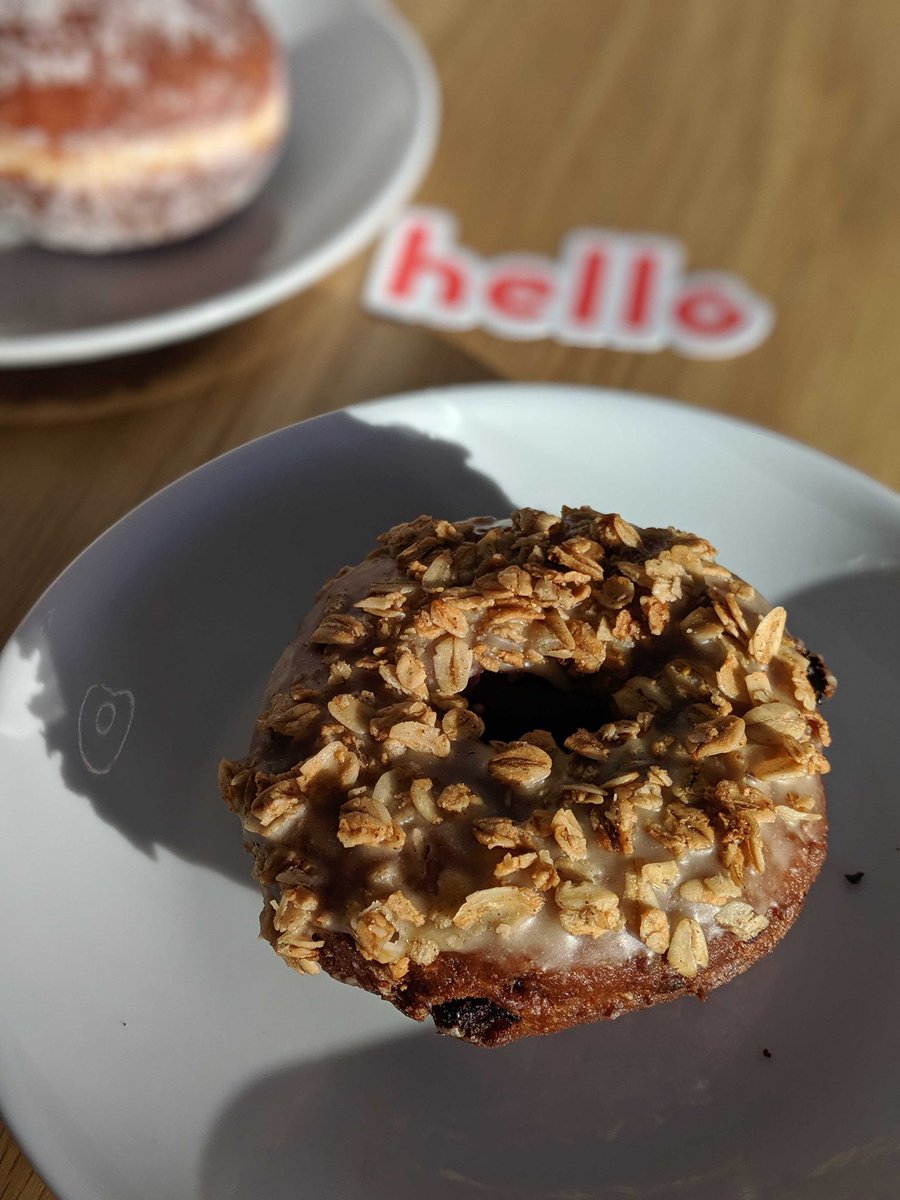 Two Weekly Specials through Sunday: Oatmeal Raisin Cake Ⓥ + Blueberry Filled