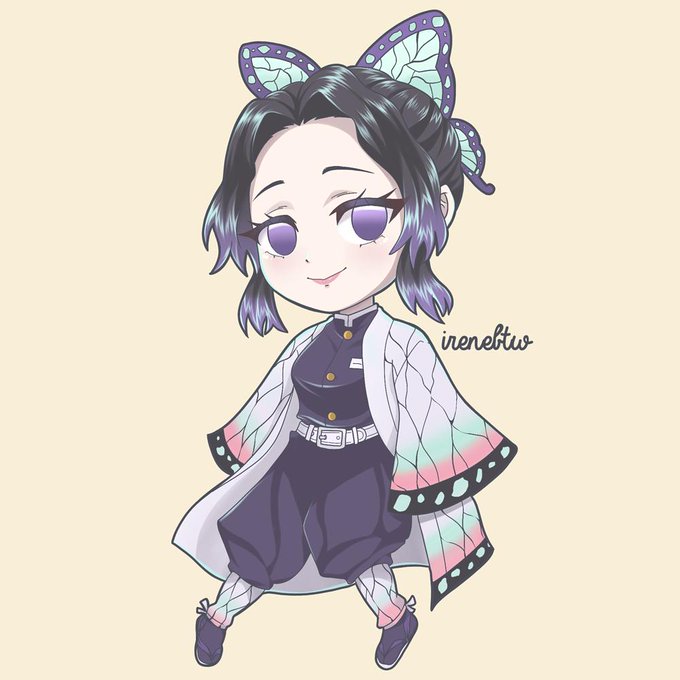 ireneさんがTwitterに投稿した胡蝶しのぶ(鬼滅の刃)のイラスト。