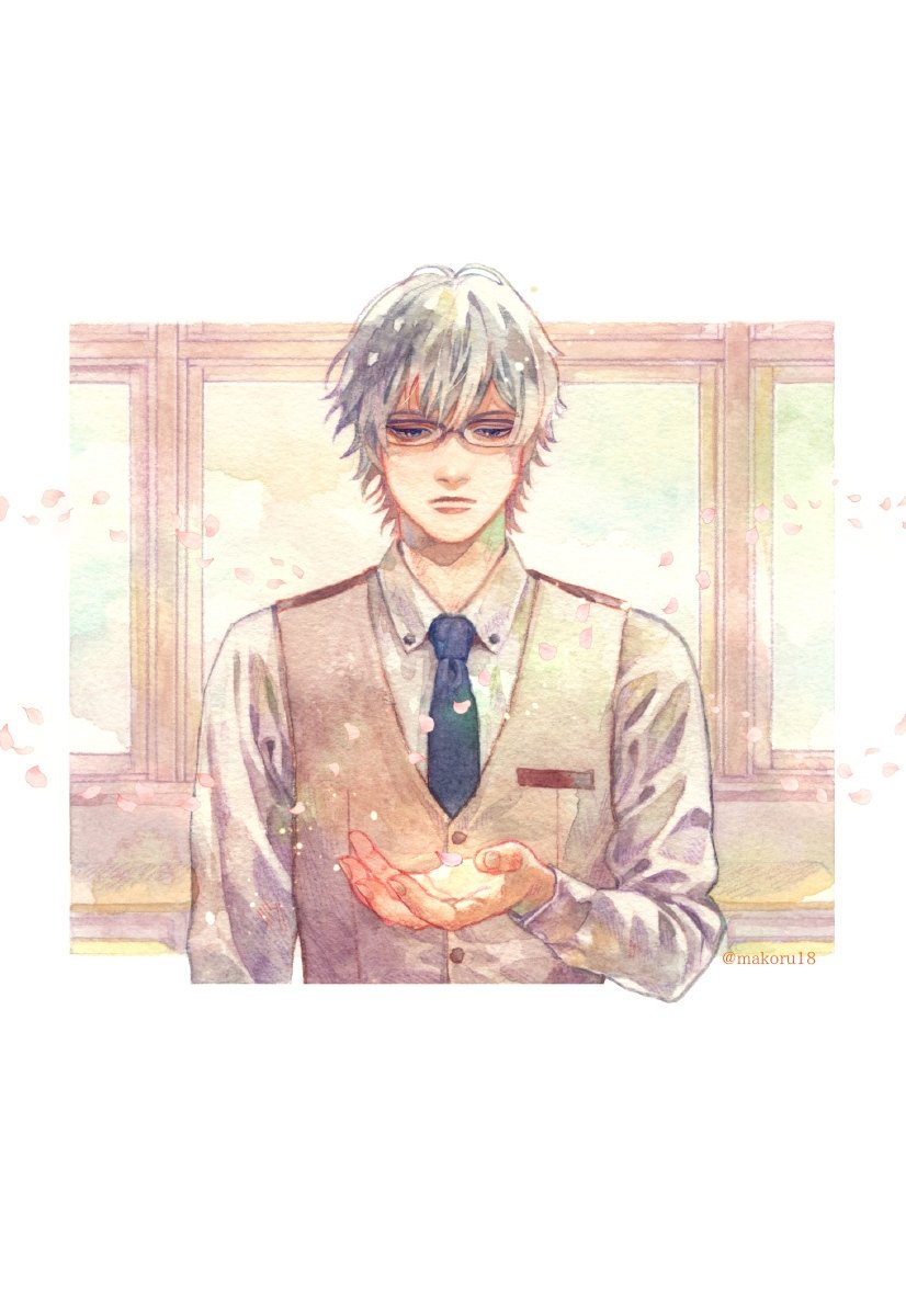 Ssidemの硲先生本の表紙絵 水彩とクリスタ加工 服のシワがお気 まこるのイラスト