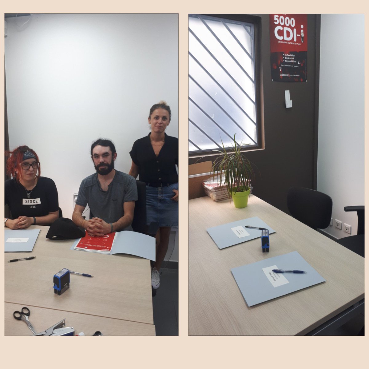 GideMelanie's tweet photo. Et de 3 pour ce 16 septembre 2019 !! Bienvenue à Marion et Teddy. @FacchinChris #CdiInterimaire https://t.co/IU2l0skZAb
