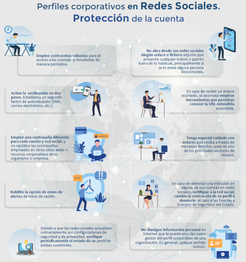 seresco's tweet photo. Consejos para proteger tu perfil corporativo en #RedesSociales https://t.co/qjLLDedGpg #Infografía vía @CCNCERT https://t.co/ZwIO2IZLX2