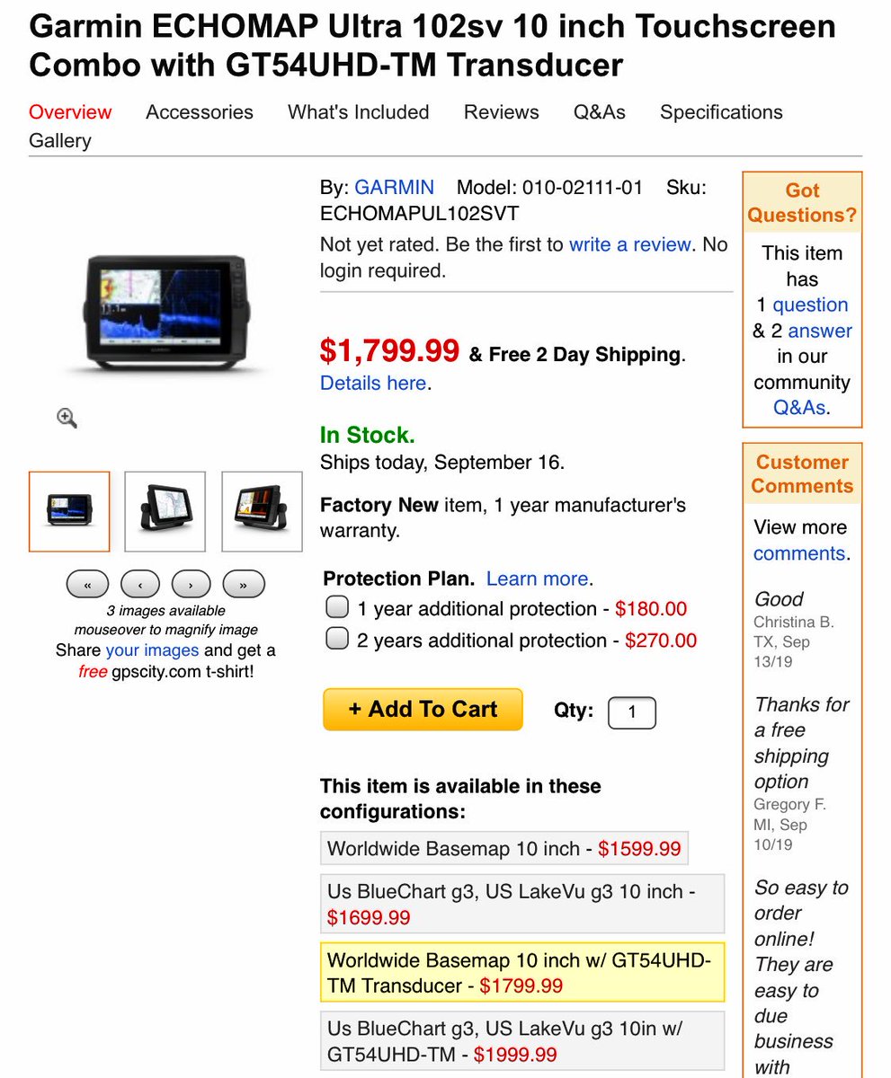 55uratako's tweet image. 温度表示とか水深表示とか諸々気になるとこはあるがこんなものをポチッとしてみた。3〜5日で届くらしい。
#echomap ultra