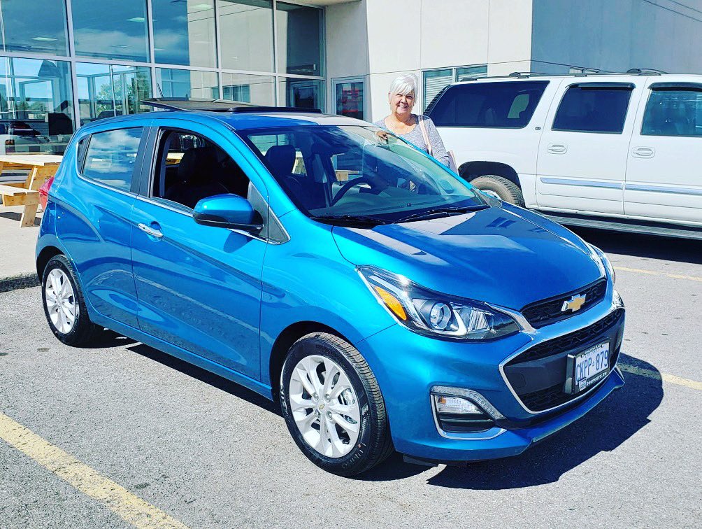 Denise fell in love with her Caribbean Blue  2019 Chevrolet Spark the moment she saw it in our showroom! Enjoy your awesome new ride and Welcome to the Bean Chevrolet Family! #Chevrolet #Spark #CaribbeanBlue #LoveAtFirstSight #BeanCars #FunAtBeans