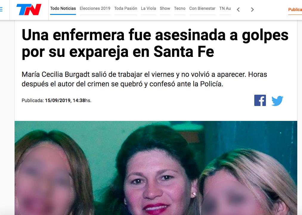 A Navila Garay la enterraron haciéndola pasar por un perro. A Vanesa Caro la prendieron fuego delante de sus hijos. A Cecilia Burgadt la reventaron a golpes. A Cielo López la mataron, la mutilaron y la tiraron al río. Todo durante este fin de semana. #NiUnaMenos #EmergenciaYa