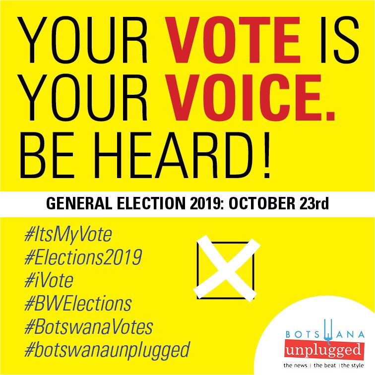 Remember, #Botswana will hold its General Elections on October 23rd, and we trust that those that have registered to vote 🗳 will exercise that right. #ItsMyVote #Elections2019 #iVote #BWElections #BotswanaVotes #botswanaunplugged 🇧🇼