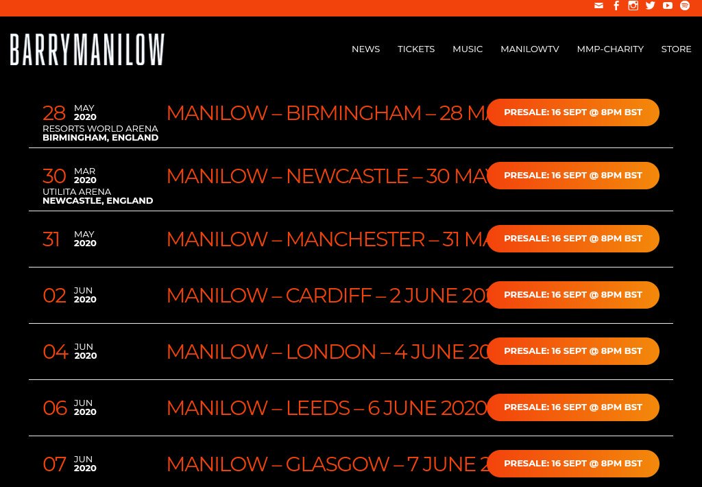 CarolineSalfati's tweet photo. Attn: don't miss #ManilowUK2020 The #GreatestEntertainer of All Time will be back in The UK for 7 fantastic Shows...visit https://t.co/u1RF2HsHVd to enjoy the very Best of #BarryManilow #ImCominBack #IDontWantToWalkWithoutYou #EvenNow #WellMeetAgain 👍🎤🎹🎵🎷🌴😍❤💖 https://t.co/UPYcTtGimz