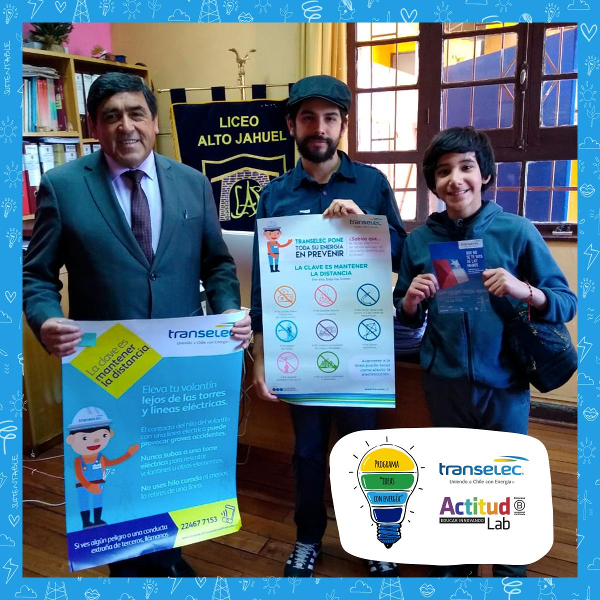Junto a <a href="/Transelec/">Transelec</a> estamos completamente comprometidos con la prevención de accidentes estas fiestas patrias. Por ello, entregamos consejos a los estudiantes de Alto Jahuel para que encumbren sus volantines con total seguridad.