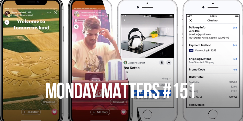 Meer weten over de nieuwe in-app shopping of nieuwe story functies op Facebook? Je leest het in #MondayMatters editie #151! bit.ly/Monday151