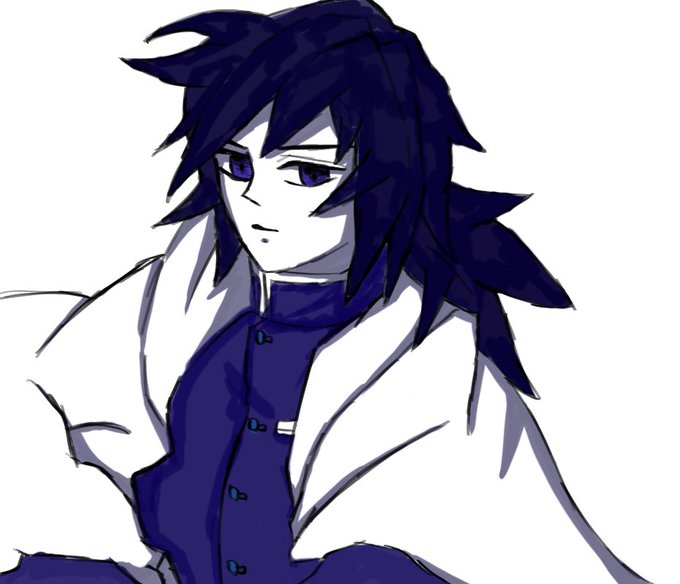 4みさんがTwitterに投稿した冨岡義勇(鬼滅の刃)のイラスト。