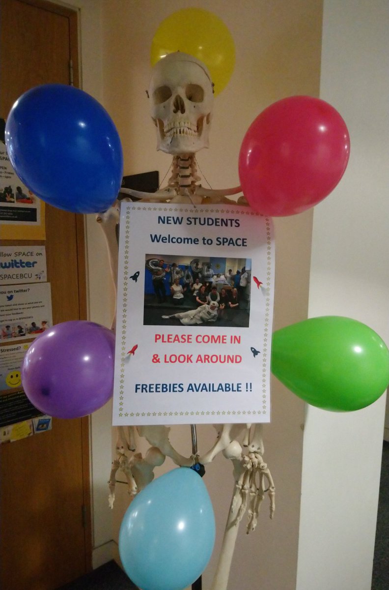 SPACEBCU's tweet photo. Welcome new students! Come to SPACE (SCT265) for a look around our amazing facilities and grab your freebies! 🚀 😁#WelcometoSPACE #bringonbcu #wehavesweets https://t.co/XtGCuJTk87
