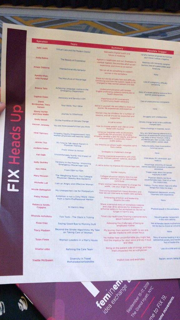 drjessigold's tweet image. When a conference really understands people’s emotional experiences to content (sometimes unpredictably) and actually DOES something about it #FIX19 #triggerwarning @feminemtweets @darakass @choo_ek @ultrasoundREL @jbeckesmay