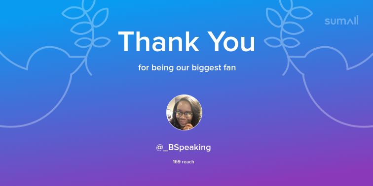 Our biggest fans this week: _BSpeaking. Thank you! via sumall.com/thankyou?utm_s…