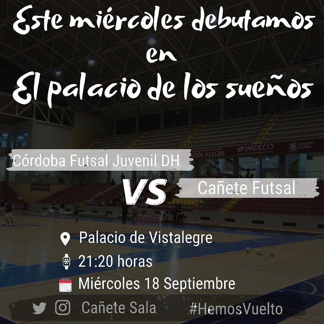 CaneteSala's tweet photo. ⚽ AMISTOSO || Esta semana el equipo tendrá el miércoles un nuevo encuentro de preparación para llegar en las mejores condiciones al inicio liguero.
En un lugar mágico donde este año se respira Futsal de primera,los pupilos de Rubén Morales se enfrentarán al Córdoba Futsal Juv DH https://t.co/COTSbuk9XE