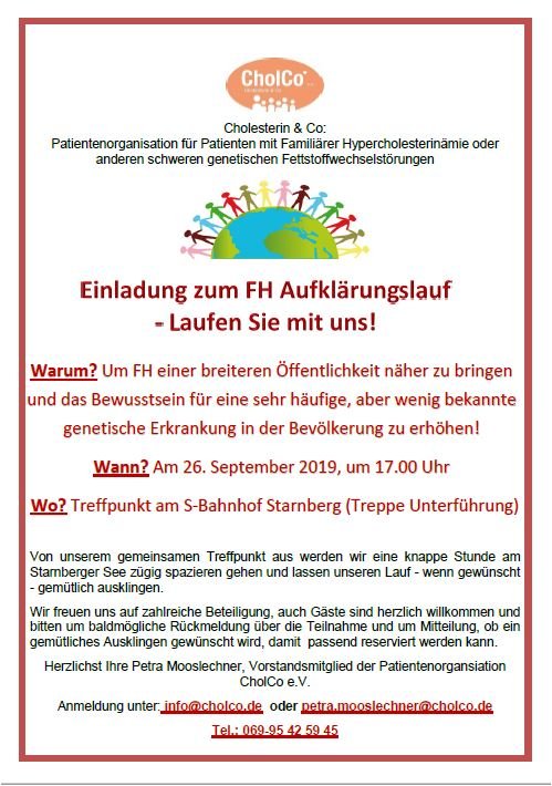 cholcoev's tweet photo. Save the date und lauf mit uns! #FHAwarenessDay2019 #LebenmitCholesterin #Frankfurt #München #Familienangelegenheit #CholCo #deinVereinmitHerz #Selbsthilfe https://t.co/OMQH71BKmC