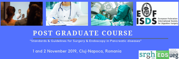 EFISDS's tweet photo. PG course, Standards &amp; Guidelines for Surgery &amp; Endoscopy in Pancreatic diseases, 1-2 November 2019 in Cluj-Napoca, Romania. Register now to secure your place at: https://t.co/d8hXlQZn10 https://t.co/rBoGMfPefC