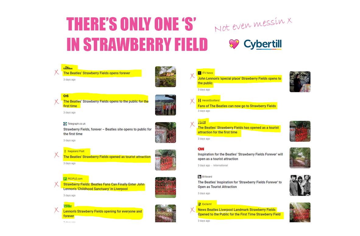 cybertill's tweet photo. With the opening of @strawberryfield last Saturday we noticed a trend in the media and we wanted to set the record straight on Strawberry Field and the incorrect "Strawberry Fields". We may say 'The ASDA' , but at least we don't say Strawberry Fields.. 😉😜https://t.co/UgUXZZ9Igu https://t.co/EKxSXFtfM6