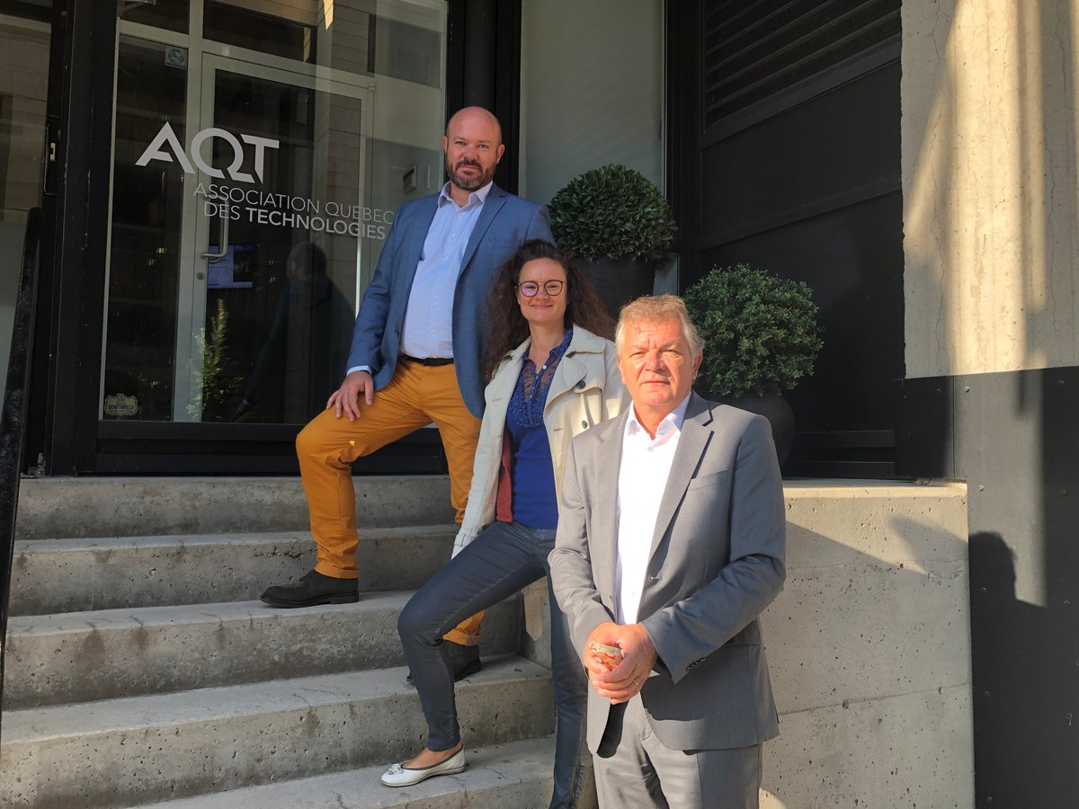 Digitaleague's tweet photo. [Export]Ce matin nous sommes chez @aqtech avec @Akuiteo @KaperliLive @2msens pour voir les synergies entre notre cluster, nos entreprises et les leurs. @aqtech c'est un des 5 cluster #IT les plus importants d'Amérique du nord.
#interclustering #exportcanada #software https://t.co/ZkhbvfHh3c