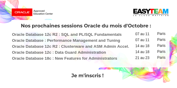 BouffardPro's tweet photo. Envie de monter en compétences sur le #Cloud Oracle ? 🗓 Nous proposons des formations tout le mois d'Octobre, sur Paris ! Le nombre de places est limité, alors n'attendez-plus vous inscrire #Oracle #Formation @ValerieHayotte @Oracle_France https://t.co/EEEcZoop51 https://t.co/D7lrAvtR5q