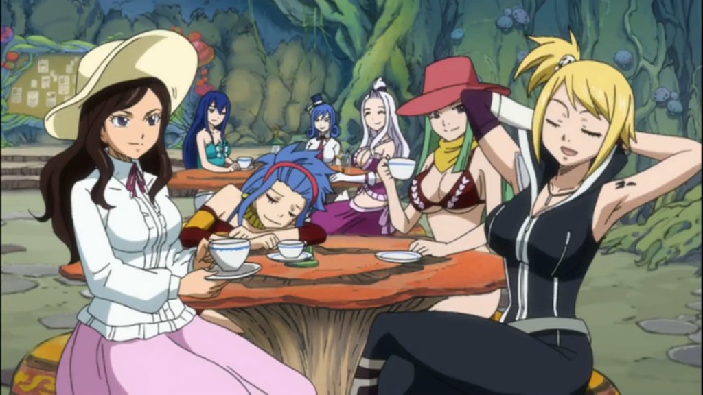 Lilian Zackland How About Relaxing And Having A Cup Of Tea With Edolas Fairytail After Work Bisca ビスカ ジュビア Juvia ミラジェーン Mirajane フェアリーテイル Ft Levy Lucy レビィ