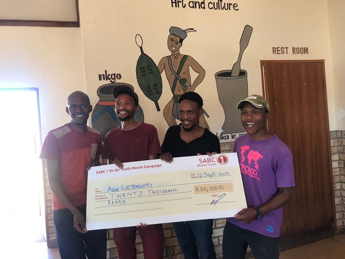 Official_SABC1's tweet photo. @n_wandile Then we took a drive to Ledig in Rusterburg where Abie Letshwiti operates!!
He owns #FielaSolutions, they make and sell cleaning products. #SABC1ThePlug https://t.co/pKvF0ZwnEc