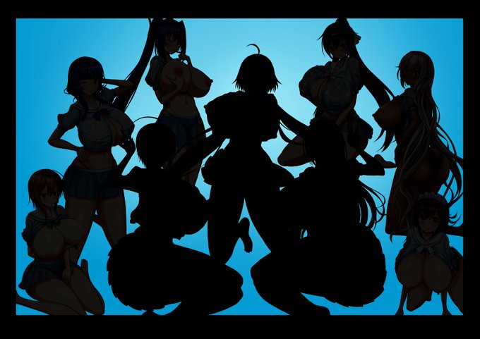 "私たち!孕ませアイドル!"孕ませシリーズのヒロインで9人のユニットを組み、熾烈なアイドル界で生存競争を生き残れ!!みたいなゲームあったら絶対やる!前置きはさておき、みんなの推し9人教えて!このシルエットは主人公と"同学年"で選んでみた編成になります。残り3人塗ったら公開します。 