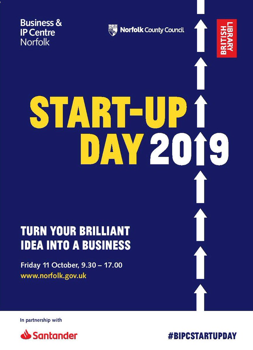 Bipc Norfolk County Council Save The Date Start Up Day 19 Is On Friday 11th October In Association With Santander Stay Tuned For A Day Of Business Events At Bipc