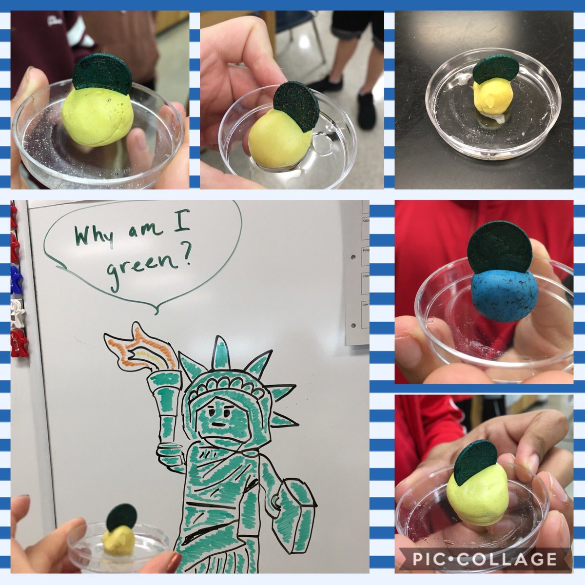 Why is the Statue of Liberty 🗽 green? Turning pennies green to make a model of the process. #southlearns