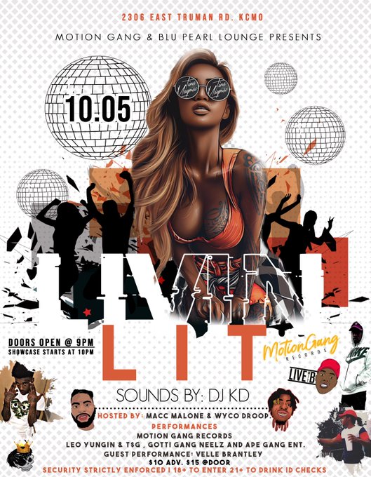 ‼️Saturday, Oct 5th Motion Gang Records &amp; Blu Pearl Lounge Presents... 🔥LIVIN LIT Hip Hop Showcase‼️<a href="/tag/motiongangshit"class="tags"><span>#motiongangshit</span></a>