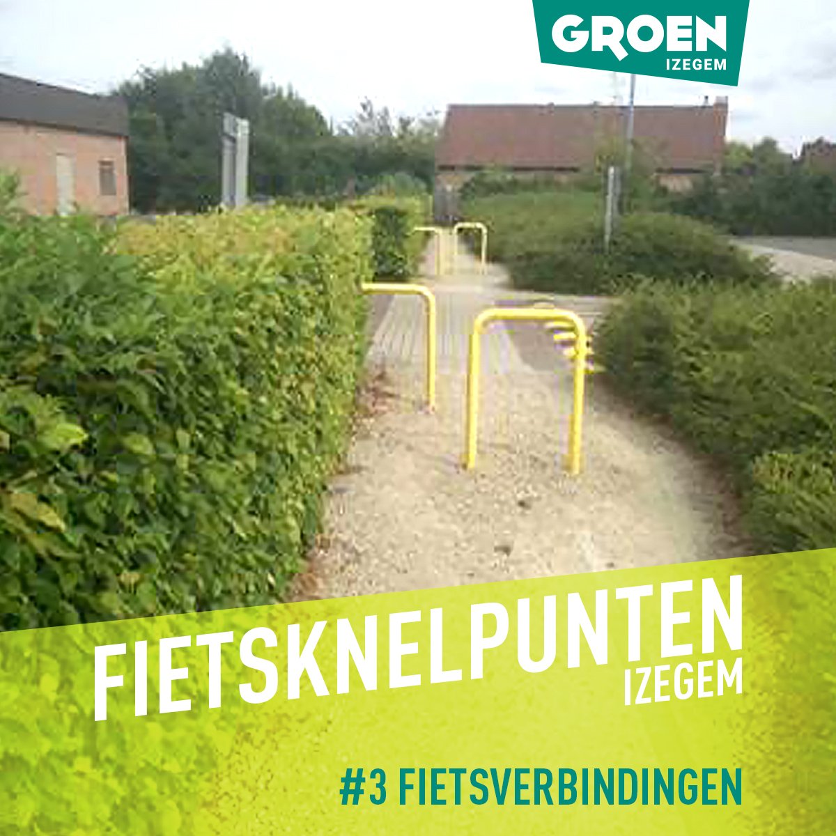 groenizegem's tweet photo. Weg met hoge borduren, onveilige oversteken, hinderlijke paaltjes of nietjes,... 😠 Deze zorgen voor frustraties, waardoor fietsverbindingen minder gebruikt worden. Terwijl die net cruciaal zijn als snelle en veilige verbinding in @izegem 
https://t.co/mCMJWnJtlG https://t.co/62lc2zSDfu