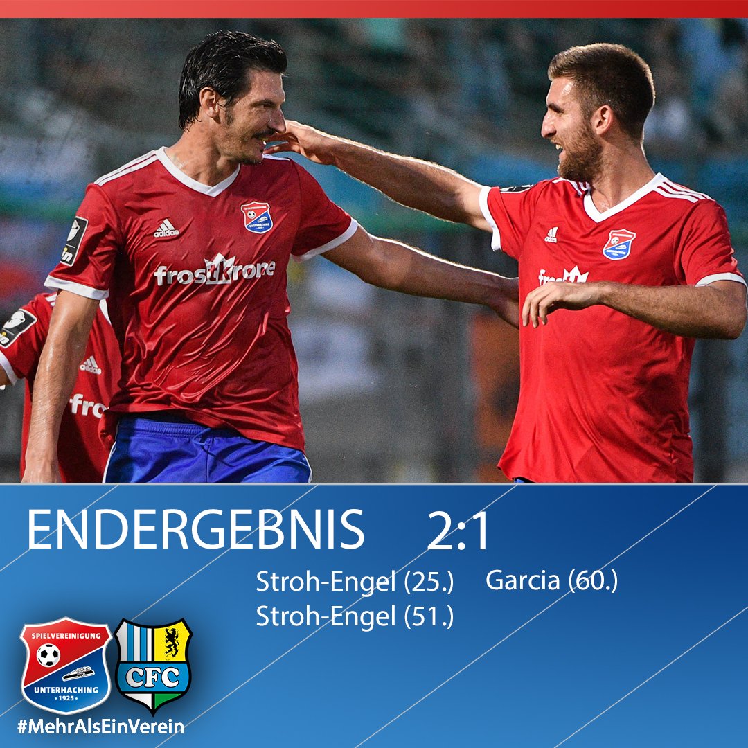 Haching_1925's tweet photo. AUS! ENDE! HEIMSIEG!🔵🔴
Dank eines Doppelpacks von Dominik Stroh-Engel gewinnt #Haching 2:1 gegen den Chemnitzer FC. Klasse, Jungs!👏🏼
#UHGCFC #MehrAlsEinVerein #3Liga #Zeigtsuns #Fu3ball https://t.co/q7qDSv9Soo