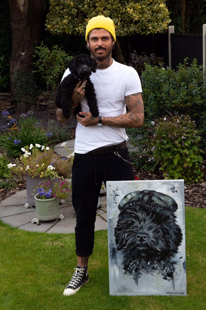 jamieart3's tweet photo. Enjoyed painting @SamReece cute puppy Spud for my brand @pesky_pooches https://t.co/n1THYB0Zd2