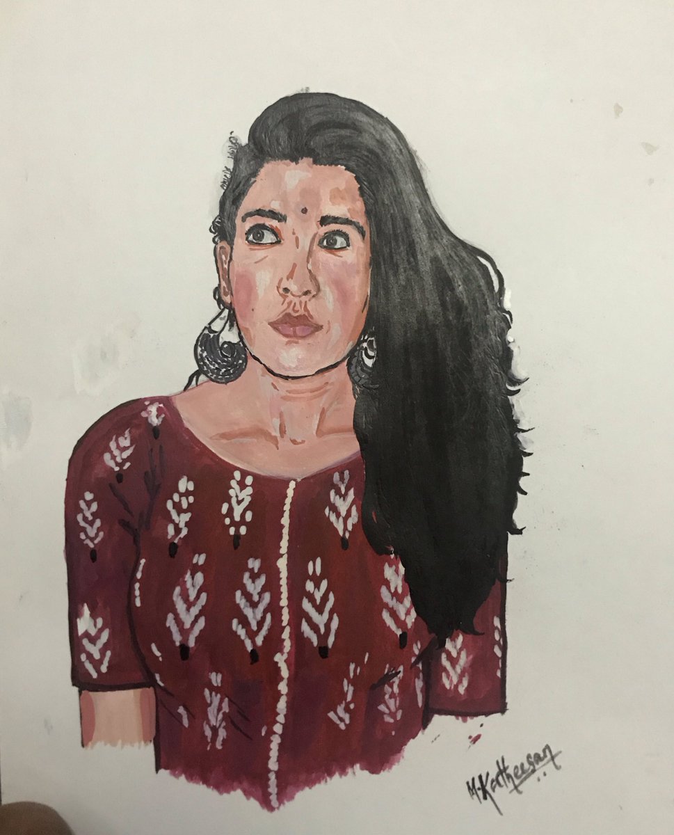 Kartheesan101's tweet photo. Felt happy when completed the art 😊 gift to @TilekarMayuri #paintings #passion https://t.co/bUyRtQAS96