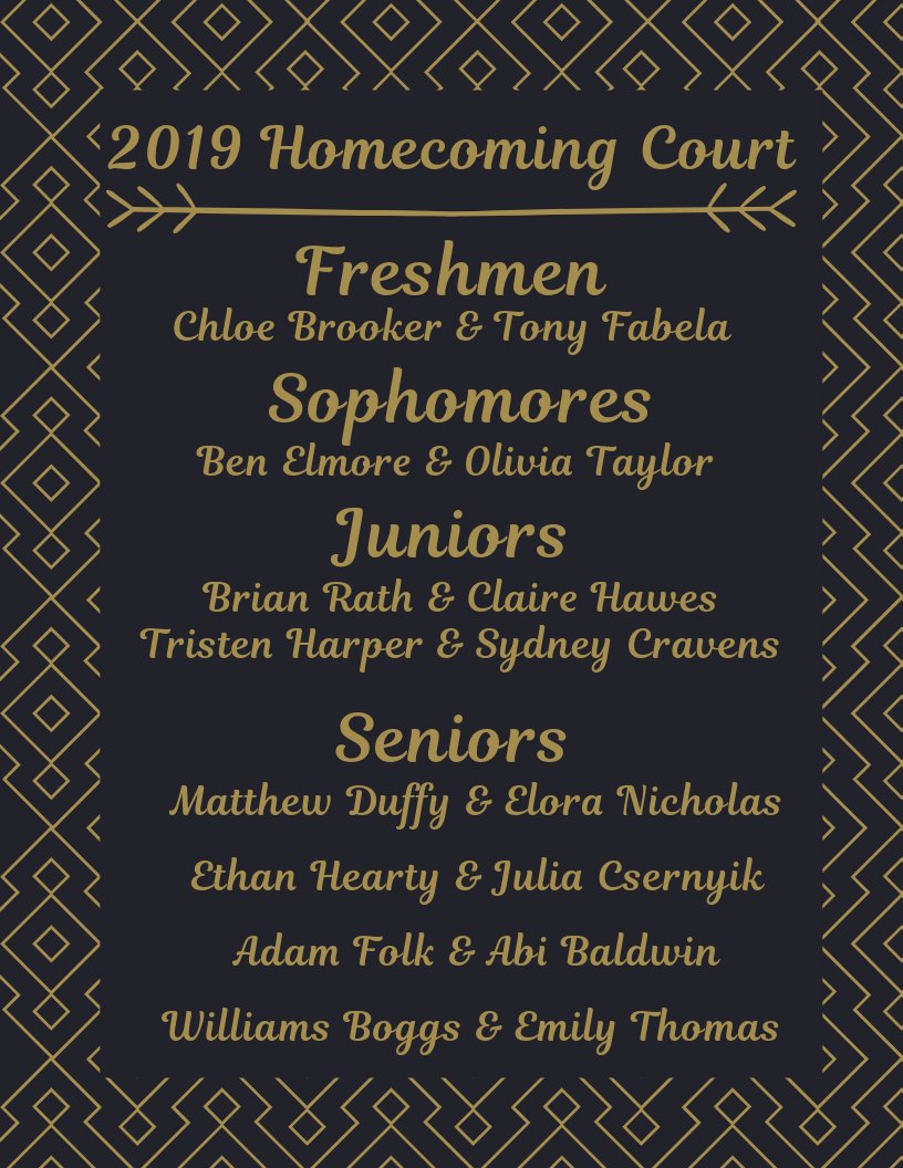 StowStudCo's tweet photo. Announcing the 2019 Homecoming Court! https://t.co/3AxGaUHvbF