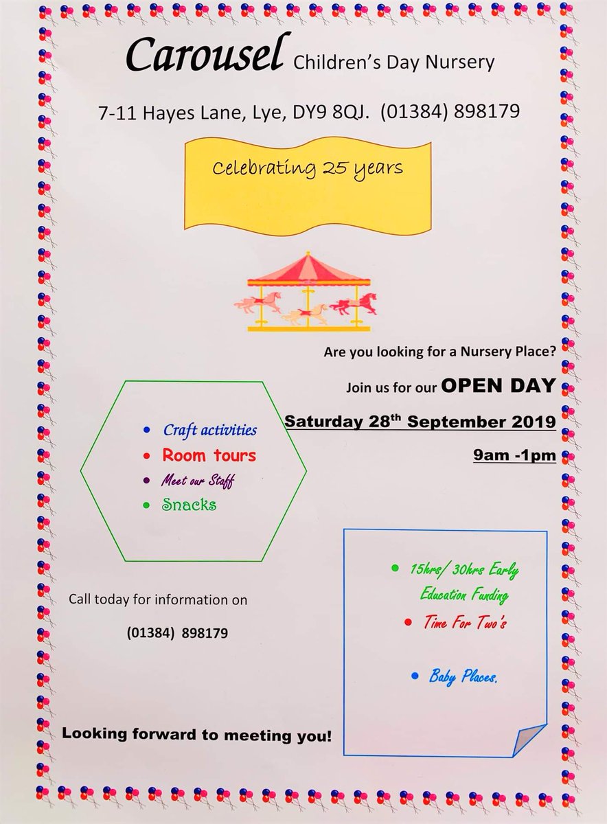 Carousel Open day DY9 8QJ
