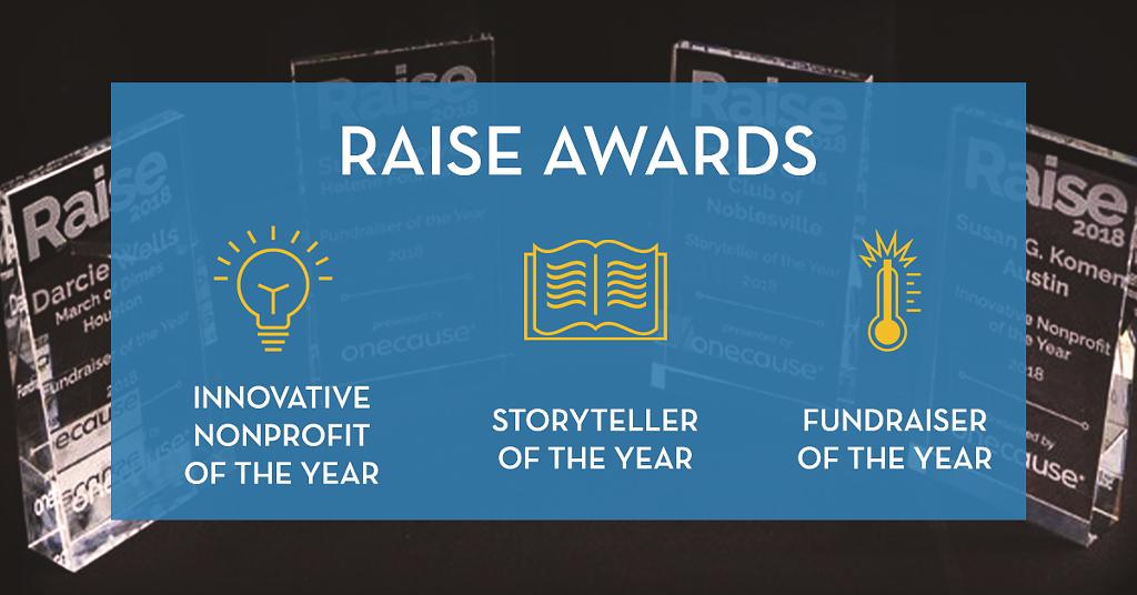 OneCause's tweet image. One of our favorite parts about #2019RAISE are the awards! We're so excited to share with you who our Innovative Nonprofit, Storyteller, &amp;amp; Fundraisers of The Year are. Join us in the Feinberg Theater [2nd Floor] at 9 a.m. tomorrow to get started!