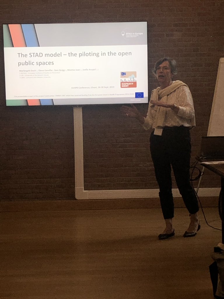 IrefreaEs's tweet photo. The #IREFREAteam at the #EUSPR19 :

Mariàngels is also presenting “The piloting in the open public spaces” at the themed session “STAD in Europe”. https://t.co/73cGgGoHqx