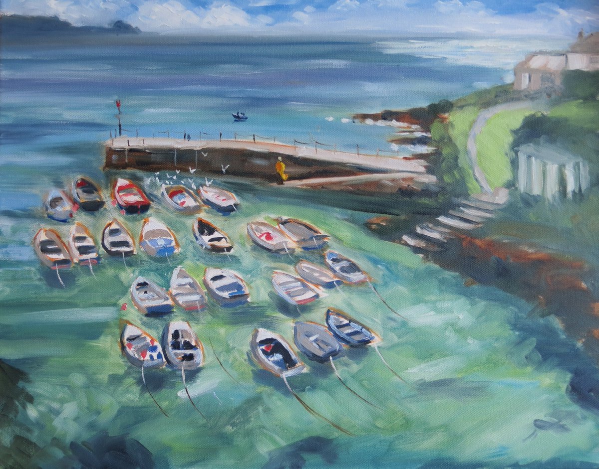 A_W_Fountain's tweet photo. My version of Haidee's lovely Portscatho painting from her excellent DVD. Hope you like it Haidee! Looking forward to a weekend with the Staithes Art School and can't wait to throw myself into everything Haidee is going to throw at us....bring it on! @HaideeJoSummers #oilpainting https://t.co/eSwMfuz0d9
